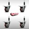 Service Caster 3'' SS Maroon Poly Swivel 1'' Expanding Stem Caster Set Total Lock Brake, 4PK SCC-SSEXTTL20S314-PPUB-MRN-1-4 - alternate 2